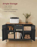 Home Rustic Brown/Black Metal Buffet Cabinet X2J7 - product image 4