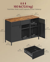Home Rustic Brown/Black Metal Buffet Cabinet X2J7 - product image 6