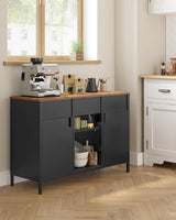 Home Rustic Brown/Black Metal Buffet Cabinet X2J7 - product image 7