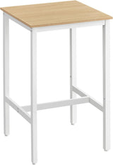 Home Square White/Oak Bar Table with Steel Frame N8Q6 - product image 1