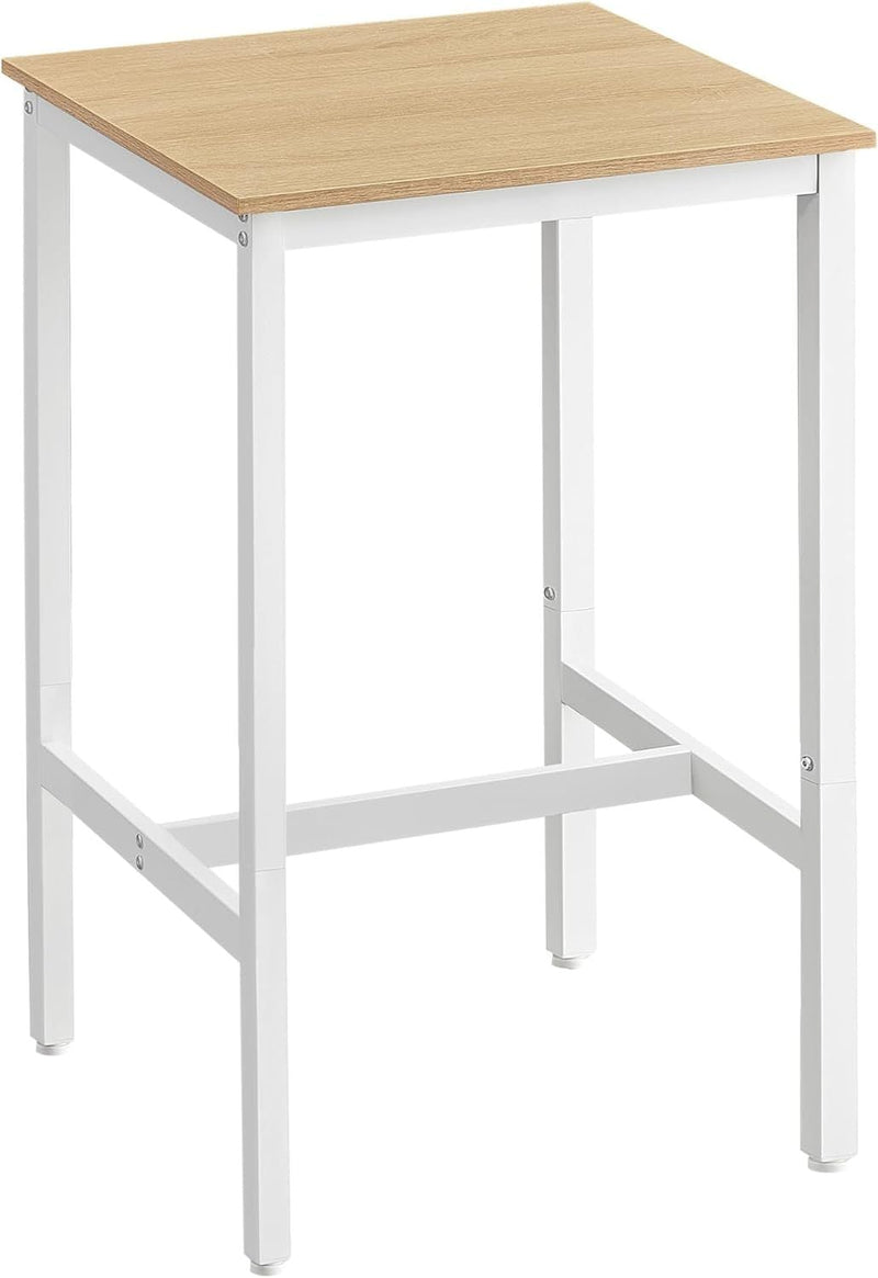 Home Square White/Oak Bar Table with Steel Frame N8Q6