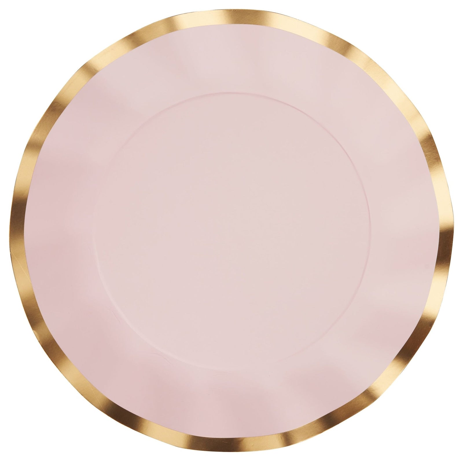 Round Bordered Trimmed Paper Disposable Dinner Plates, Pink/Gold, 10-in, 8-pk, for Valentine's Day/Bridal Shower/Baby Shower N3Q8 - product image 1