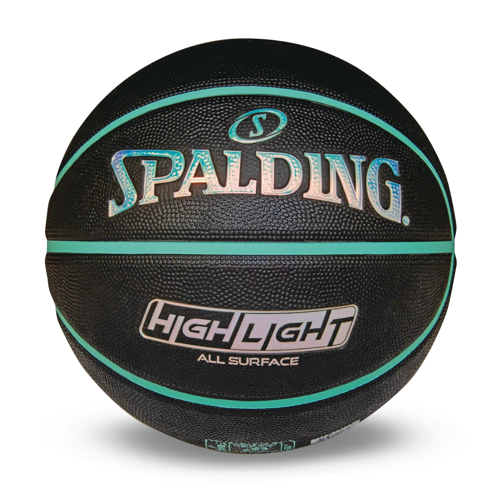Highlight Foil Basketball, Black/Mint, Size 7 Y7T4 - product image 1
