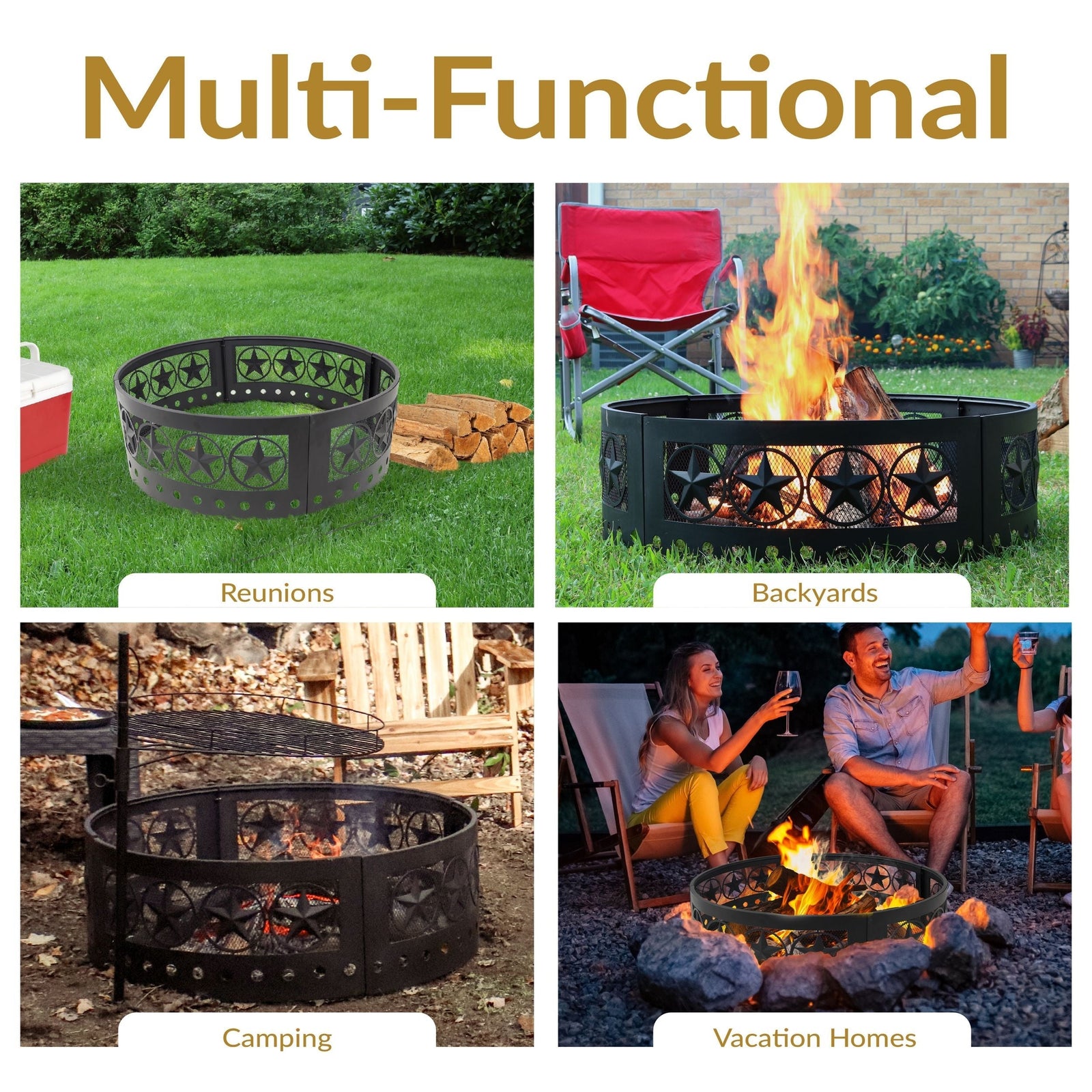 Décor Heavy-Duty Steel Cut Out Campfire Ring, 36-in M2P2 - product image 4