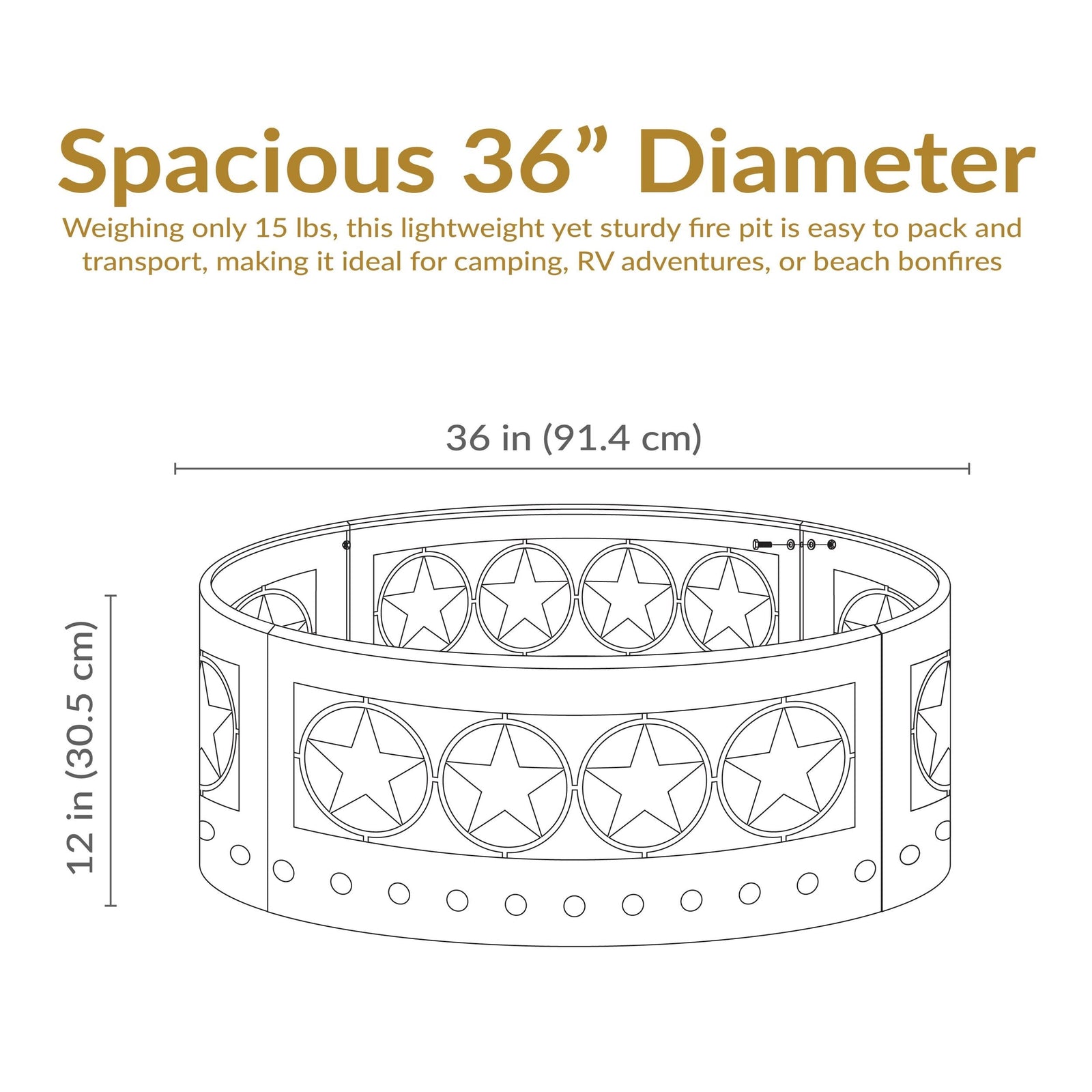 Décor Heavy-Duty Steel Cut Out Campfire Ring, 36-in M2P2 - product image 5