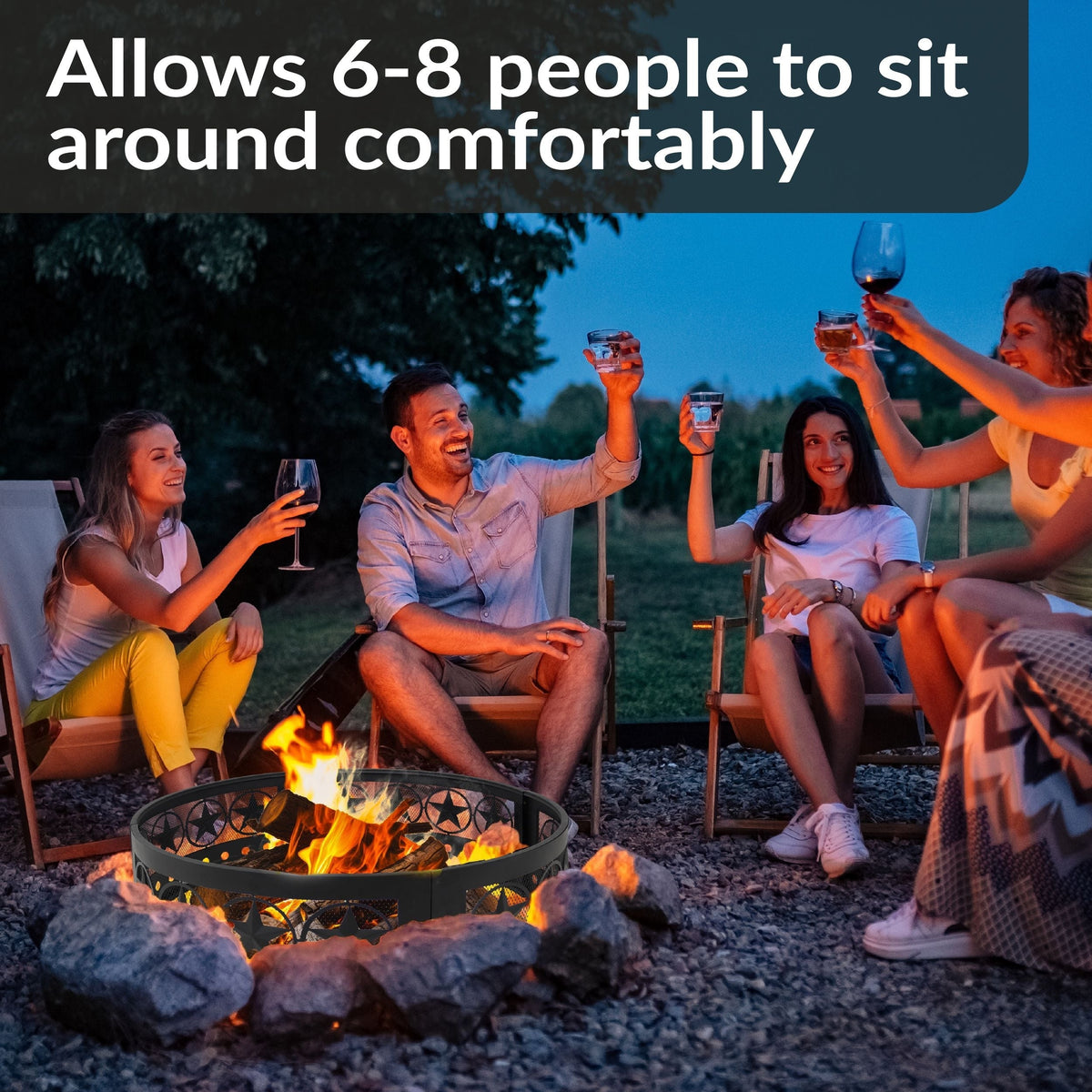 Décor Heavy-Duty Steel Cut Out Campfire Ring, 36-in M2P2 - product image 8