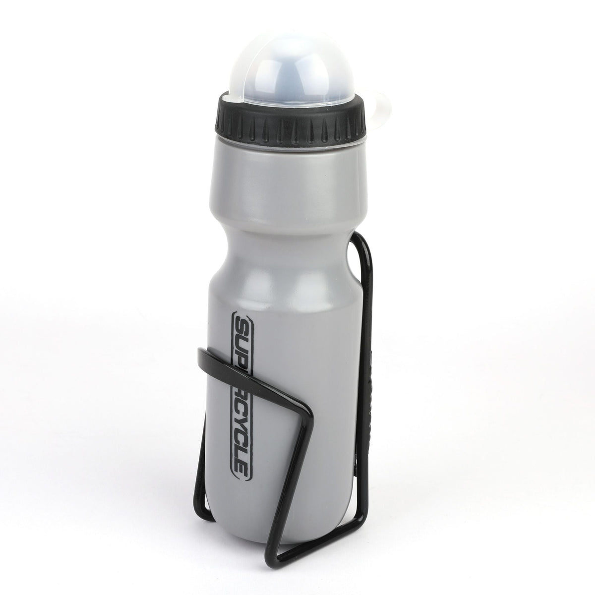 Wide Mouth Self-Sealing Bike Water Bottle withCage/Holder, BPA Free, Silver, 21-oz E9F5 - product image 2