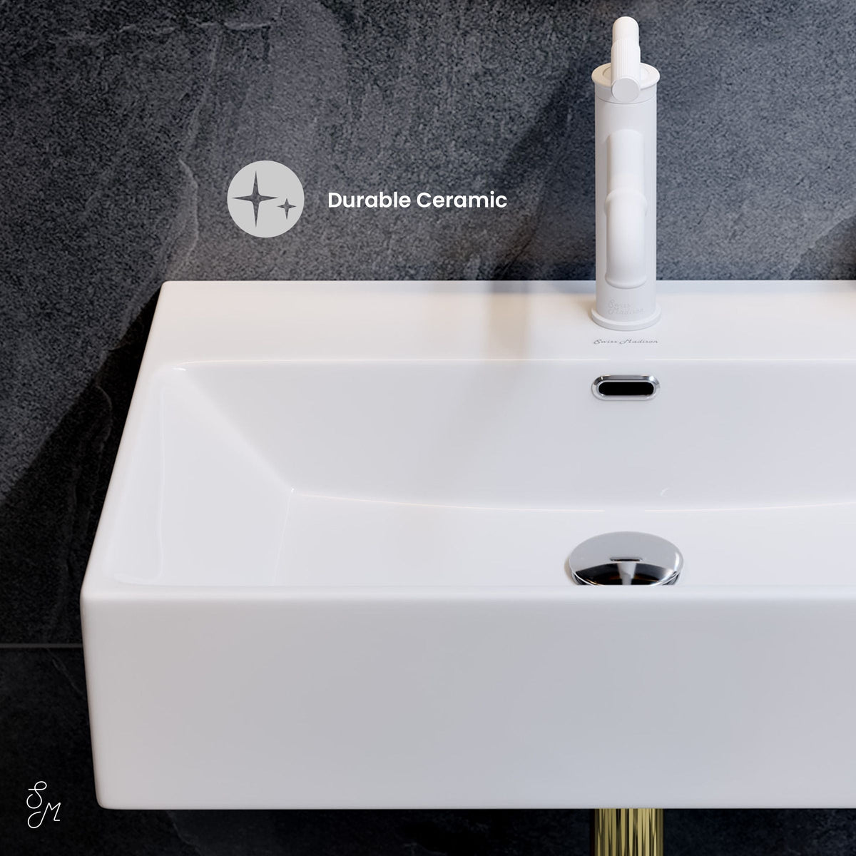 Claire Rectangle Wall-Mount Bathroom Sink, 24-in F3P8 - product image 4