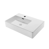 St. Tropez Ceramic Wall Hung Sink with Left Side Faucet Mount, 24-in x 18-in J8J6 - product image 1