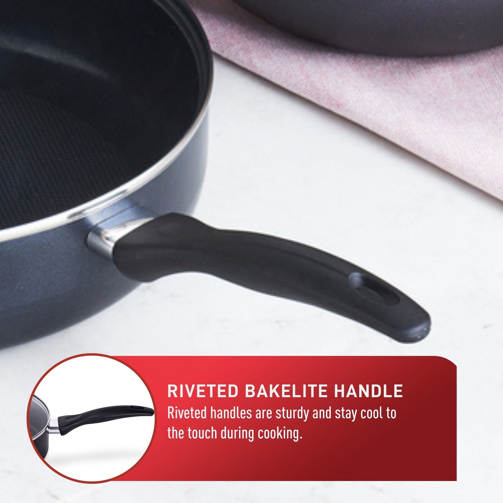 Viva Non-Stick Cookware Set, Black, 9-pc T6S5 - product image 4