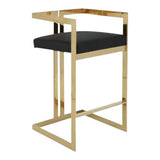 Me Home Black Cushioned Harvey Stool with Gold Frame N7F2 - product image 1