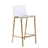 Me Home Clear Finish Sasha Stool with Gold Frame S9P7 - product image 1