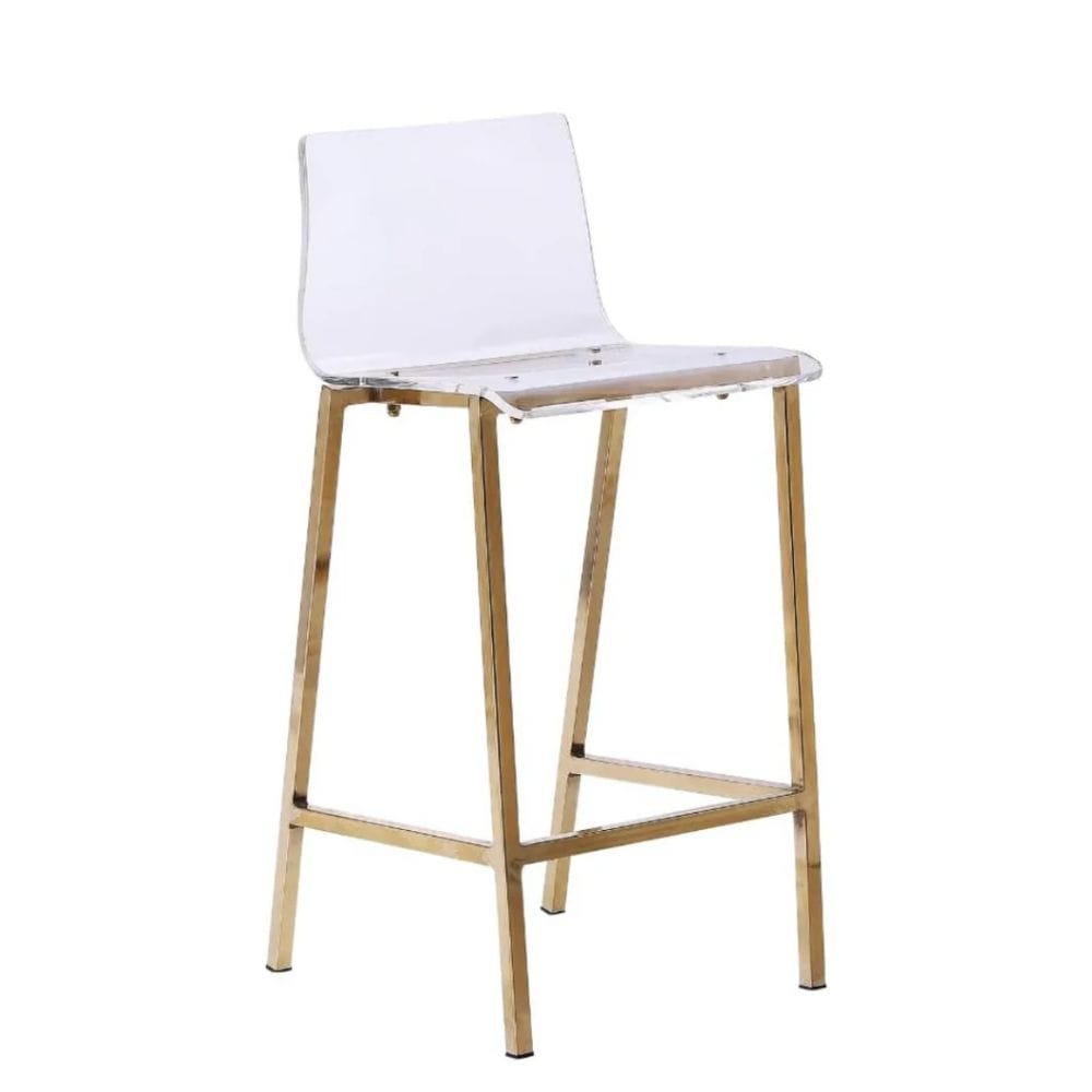 Me Home Clear Finish Sasha Stool with Gold Frame S9P7 - product image 1