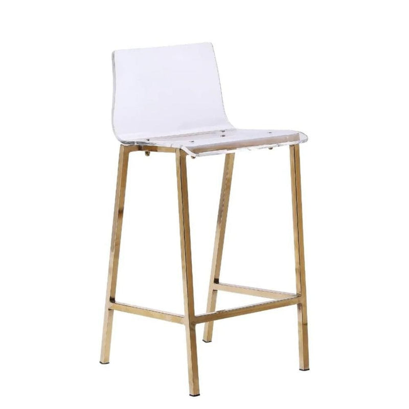 Me Home Clear Finish Sasha Stool with Gold Frame S9P7