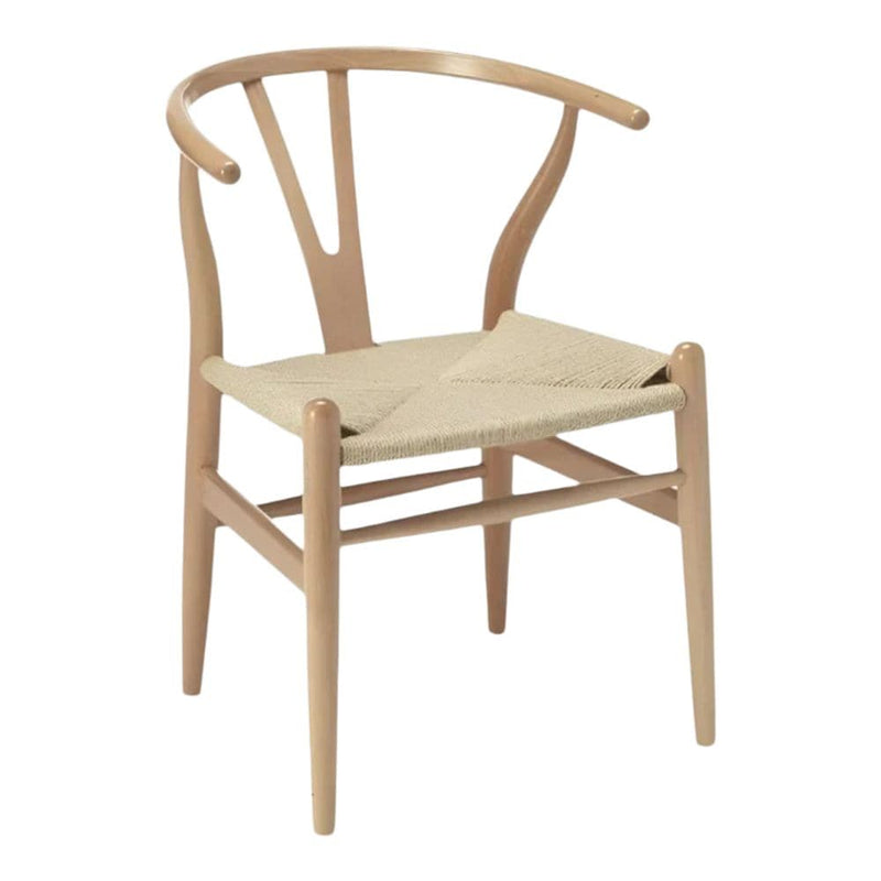 Me Home Wishbone Wood Dining Chair with Woven Seat, Natural W2Z8