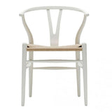Me Home Wishbone Wood Dining Chair with Woven Seat, White L0G0 - product image 2