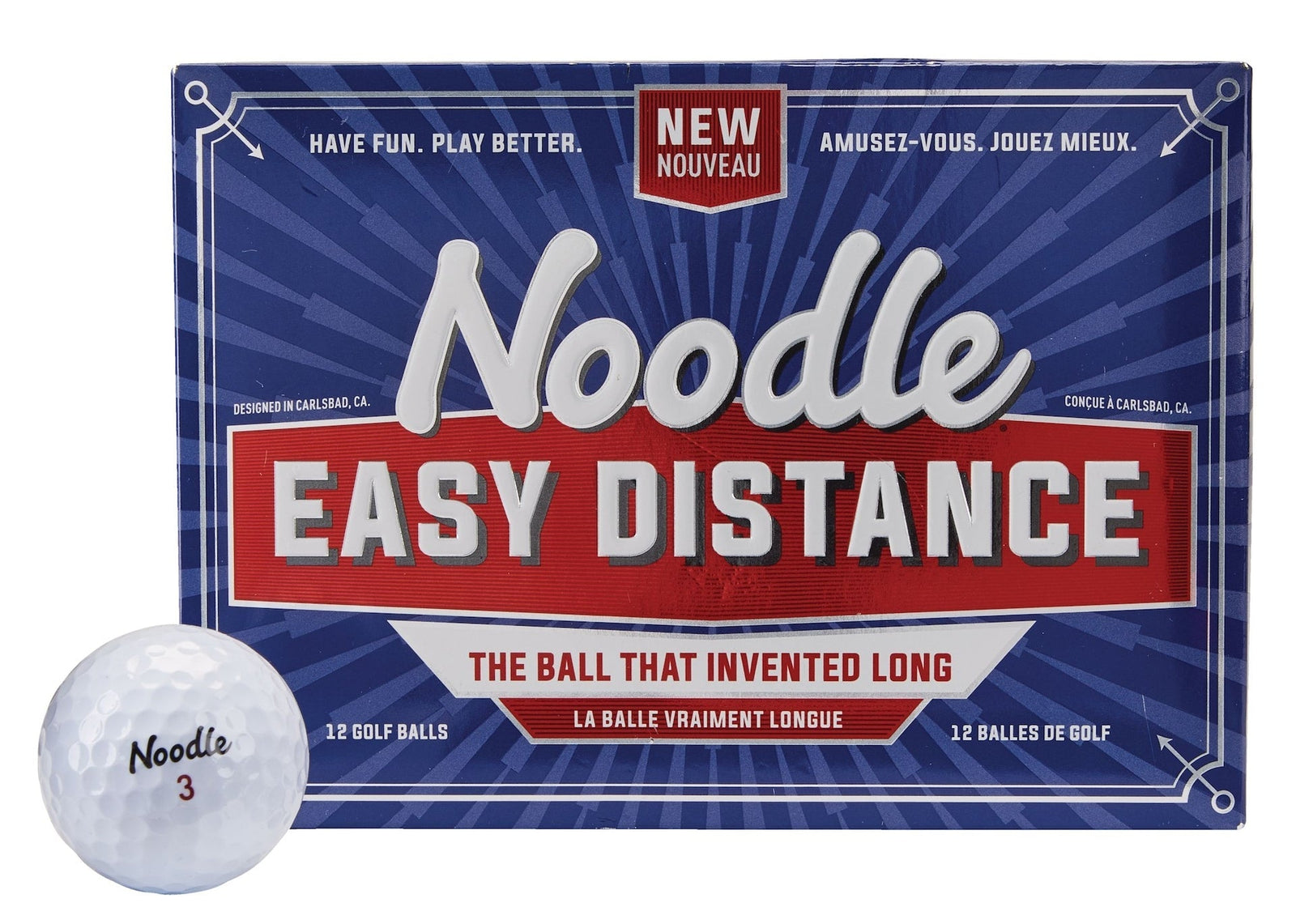 Noodle Easy Distance Golf Balls, White, 12-pk K3R2 - product image 1