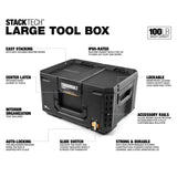 StackTech Middle Portable Modular Plastic/Metal Tool Box with Inner Tray, IP65-Rated, Black R4K4 - product image 2
