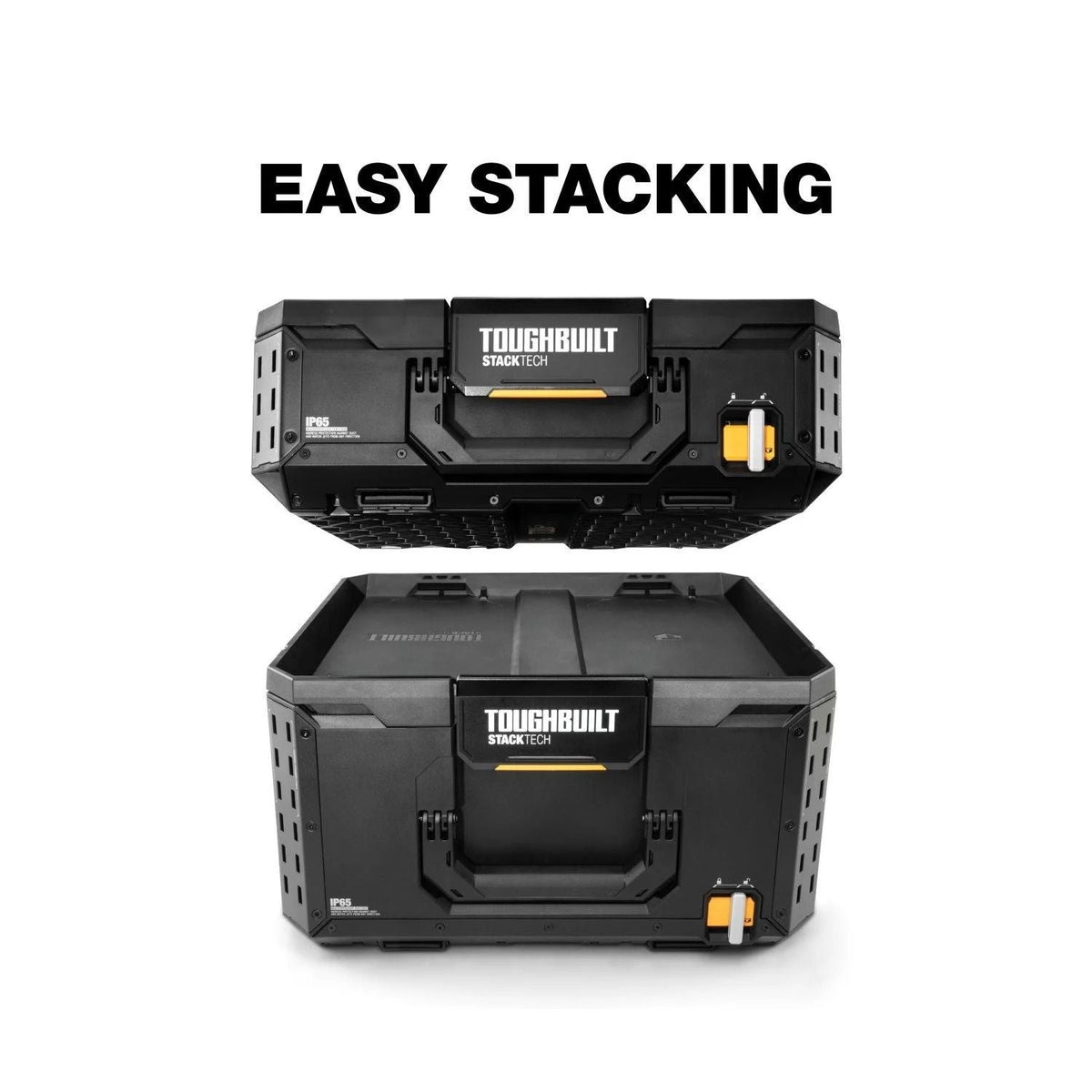 StackTech Middle Portable Modular Plastic/Metal Tool Box with Inner Tray, IP65-Rated, Black R4K4 - product image 3