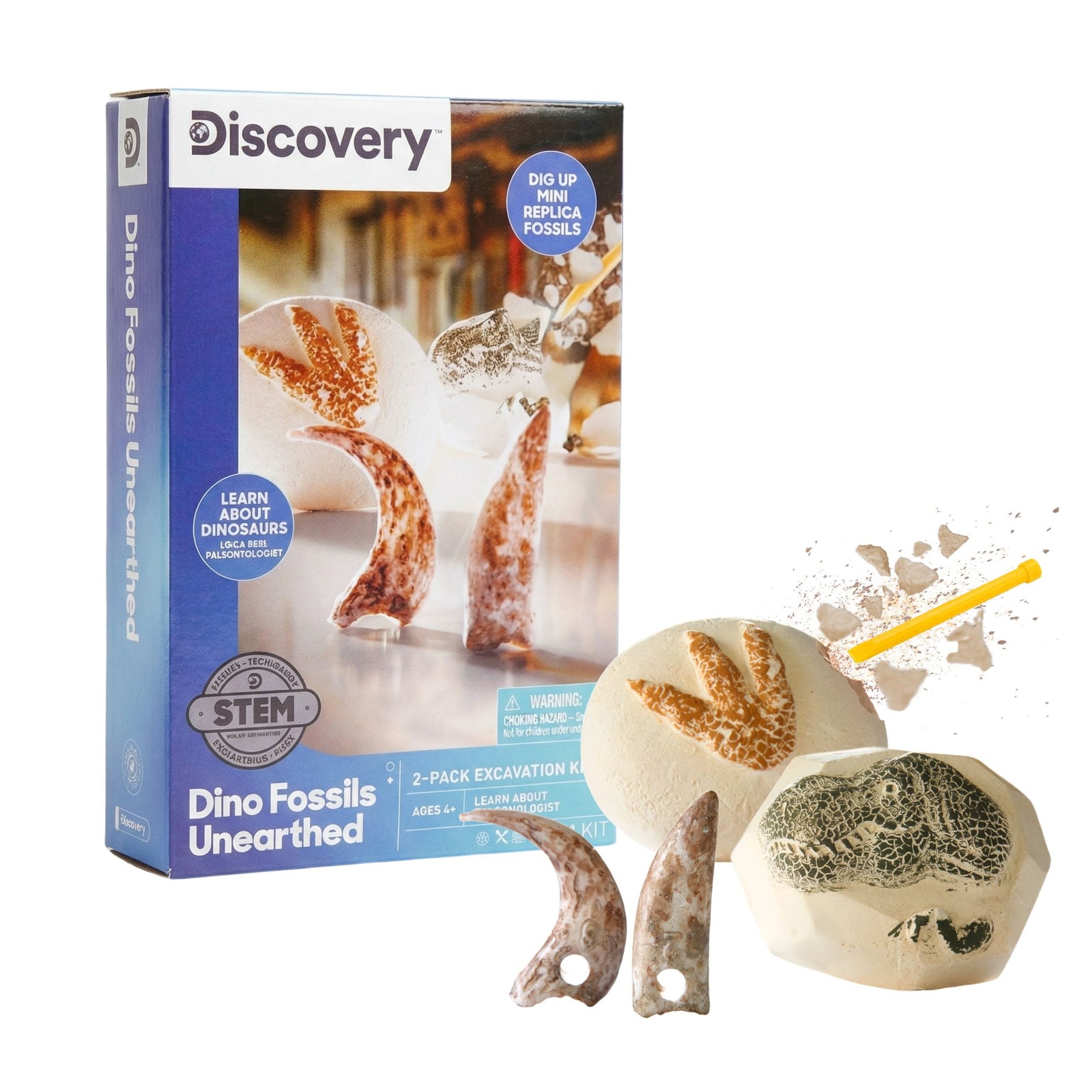 Toy Excavation Kit Mini Unearthed Dino Fossils 2pc B6W8 - product image 1