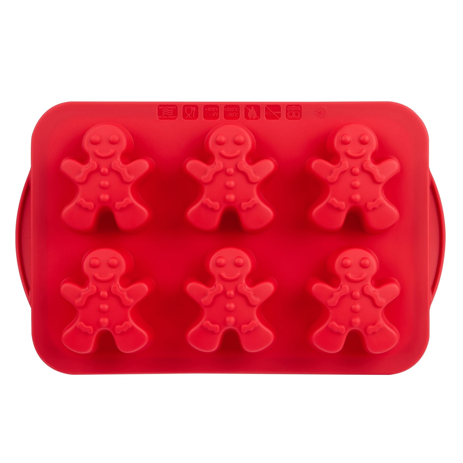 Dishwasher Safe Red Silicone Gingerbread Pan, 6-pk I1D2 - product image 1