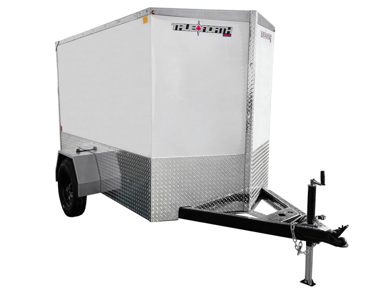 5 x 8-ft Enclosed Trailer with Ramp Door, White G2U3