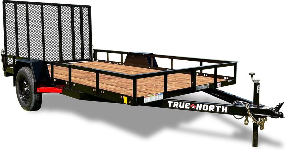 77-in x 12-ft Utility Trailer With Gate, Black Y9U6 - product image 1