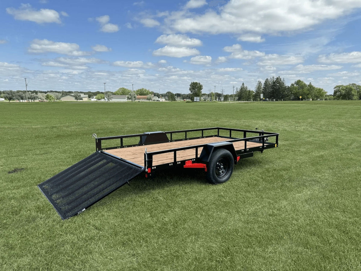 77-in x 12-ft Utility Trailer With Gate, Black Y9U6 - product image 5