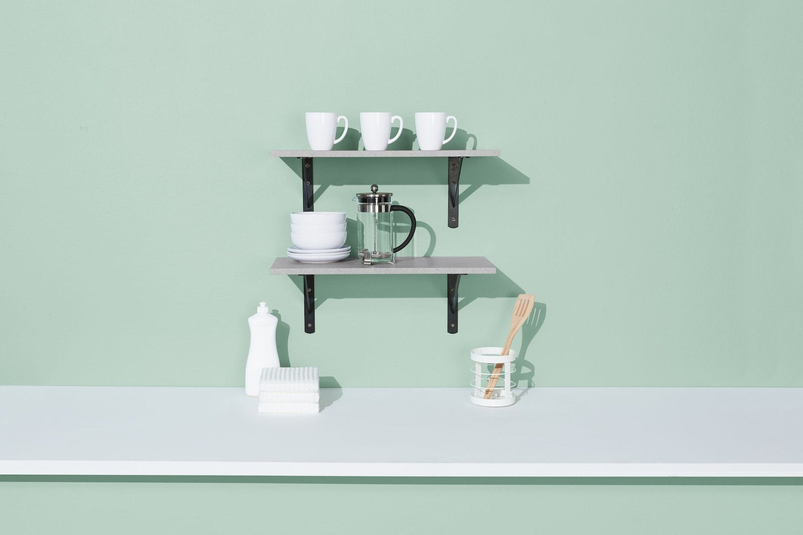 type A Floating Wall Shelf Board, Grey Concrete, 12 x 24-in V1O5 - product image 3