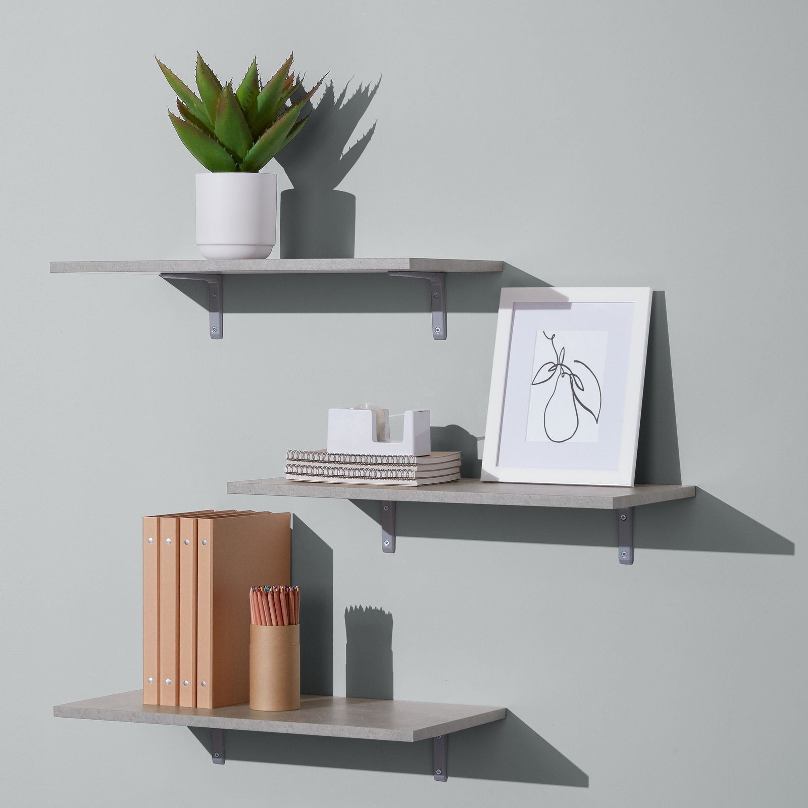 type A Floating Wall Shelf Board, Grey Concrete, 12 x 24-in V1O5 - product image 6