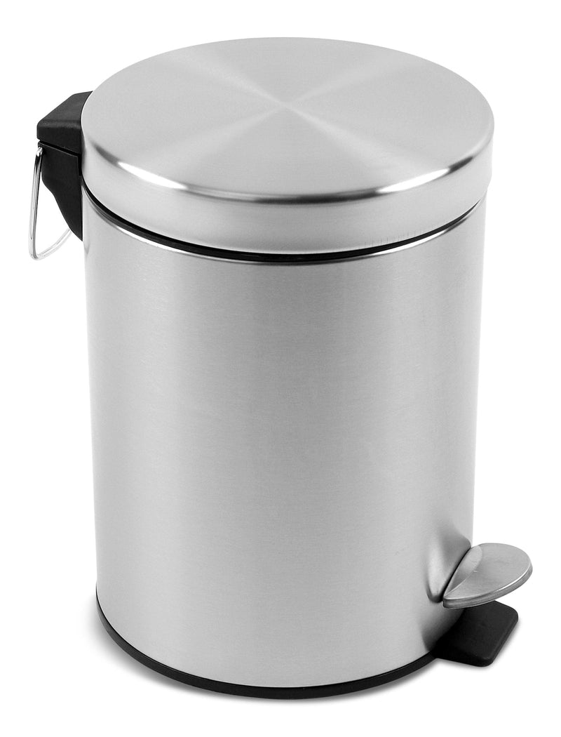type A Mini Stainless Steel Circular Step Garbage Can, 5-L L8N4