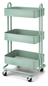 type A Momentum Steel 3-Tier Utility Cart with 4 Wheels, Eucalyptus C2S4 - product image 1