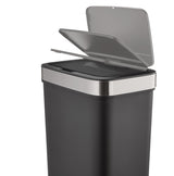 Type A Resin Rectangular Auto Indoor Refuse Bin, Motion Sensor Lid, Black, 50-L T8Q8 - product image 3