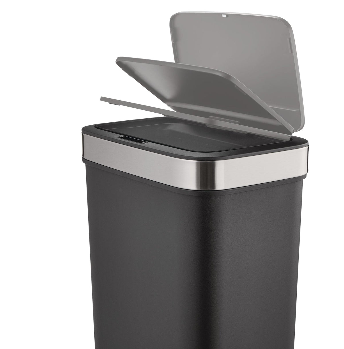Type A Resin Rectangular Auto Indoor Refuse Bin, Motion Sensor Lid, Black, 50-L T8Q8 - product image 3