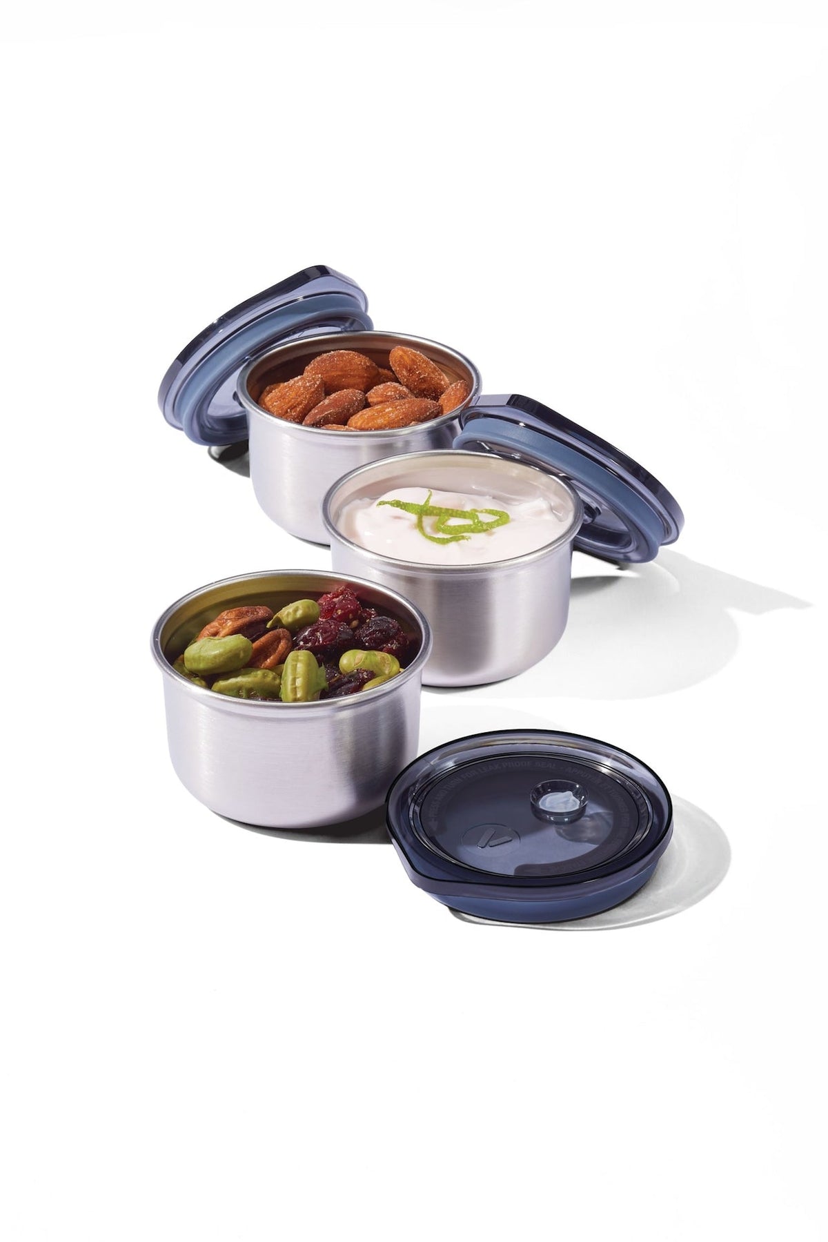 Leakproof Stainless Steel Mini Food Storage Pots and Lids, 3 Count Z7L2 - product image 1