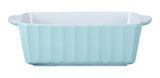 White/Blue Ceramic Loaf Baking Dish, 1-lb E2C6 - product image 1