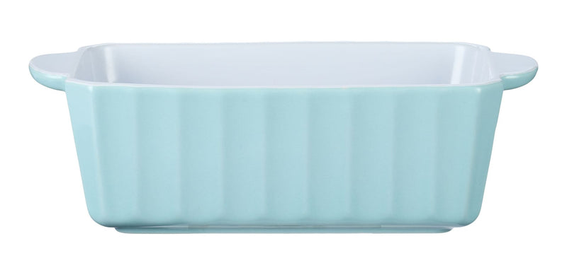 White/Blue Ceramic Loaf Baking Dish, 1-lb E2C6