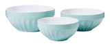 White/Blue Ceramic Mixing Bowl Set, 3-pc G9E5 - product image 1