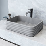 Cadman ConcretoStone 18-in Deep Grey Bathroom Sink/Basin with Rectangular Fluted Vessel A3C5 - product image 5