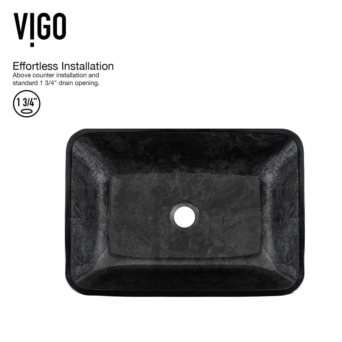 Glass Grey Onyx Bathroom Sink/Basin Set with Matte Gold Niko Faucet and Rectangular Vessel P5G0 - product image 6