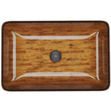 Glass Rectangular Vessel Bathroom Sink/Basin with Rounded Edges & Deep Bowl, Amber Sunset L6E7 - product image 2
