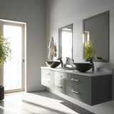 Glass Round Vessel Bathroom Sink/Basin with Deep Bowl, Gray Q9A0 - product image 7