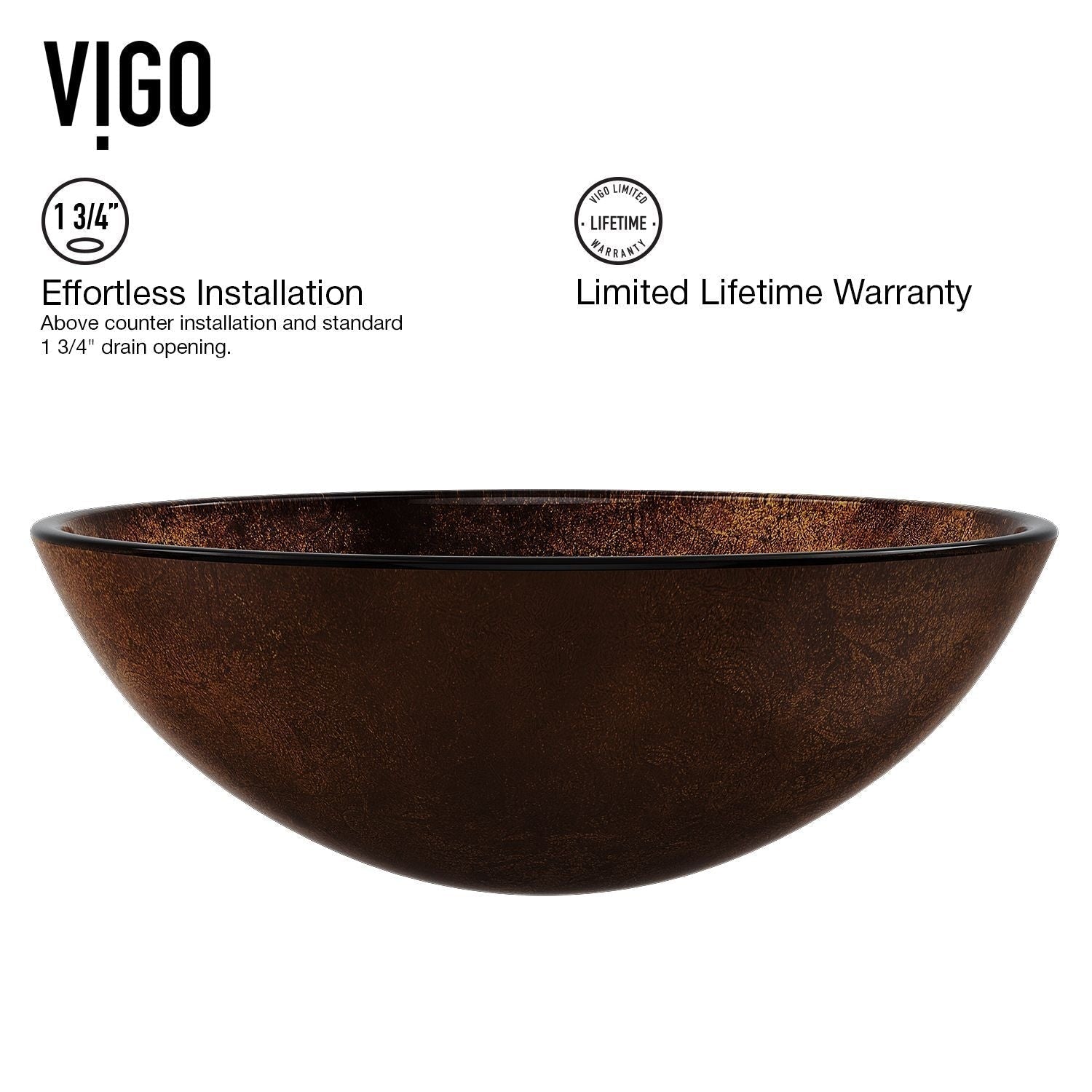 Glass Russet Brown Bathroom Sink/Basin Set with Linus Faucet and Round Vessel T6J2 - product image 4