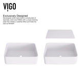 Jasmine MatteStone White Bathroom Sink/Basin Set with Olus Wall Mount Faucet and Rectangular Composite Vessel H6J2 - product image 3