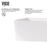 Jasmine MatteStone White Bathroom Sink/Basin Set with Olus Wall Mount Faucet and Rectangular Composite Vessel H6J2 - product image 4