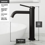 Lexington Single Handle Vessel Sink Bathroom Faucet with cFiber© Body, Matte Black D6B6 - product image 6