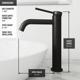 Lexington Single Handle Vessel Sink Bathroom Faucet with cFiber© Body, Matte Black D6B6 - product image 7