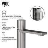 Lorca ConcretoStone Grey Bathroom Sink/Basin Set with Gotham Faucet and Rectangular Vessel S4D2 - product image 7