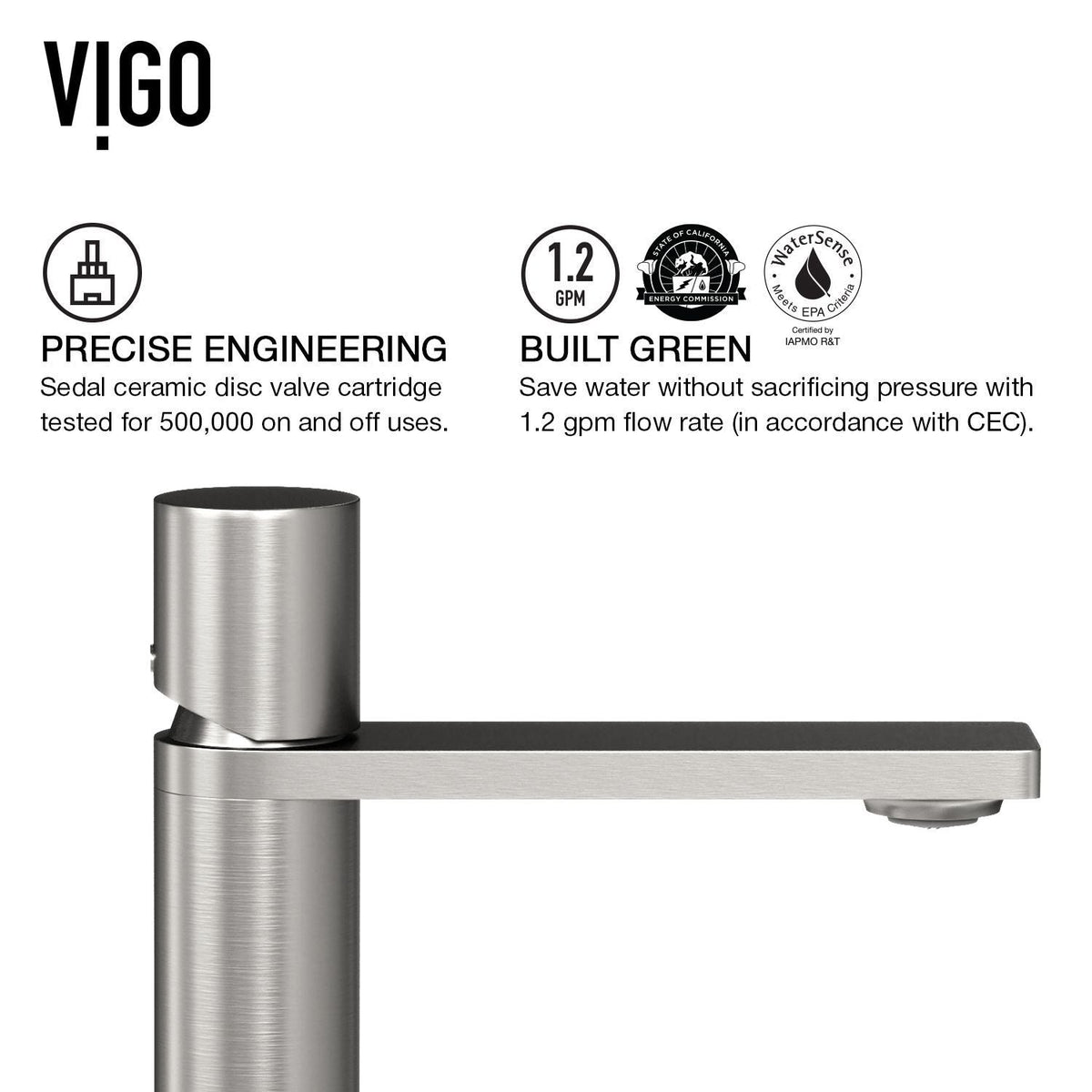 Lorca ConcretoStone Grey Bathroom Sink/Basin Set with Gotham Faucet and Rectangular Vessel S4D2 - product image 8