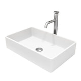 Magnolia MatteStone White Bathroom Sink/Basin Set with Ruxton Faucet and Rectangular Composite Vessel Z7J2 - product image 1